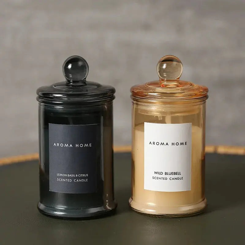 Ins Style Vintage Glass Jar Scented Candle Essential Oils Soy Wax Candle Aromatherapy Home Decoration Birthday Xmas Gift Snap Seasons