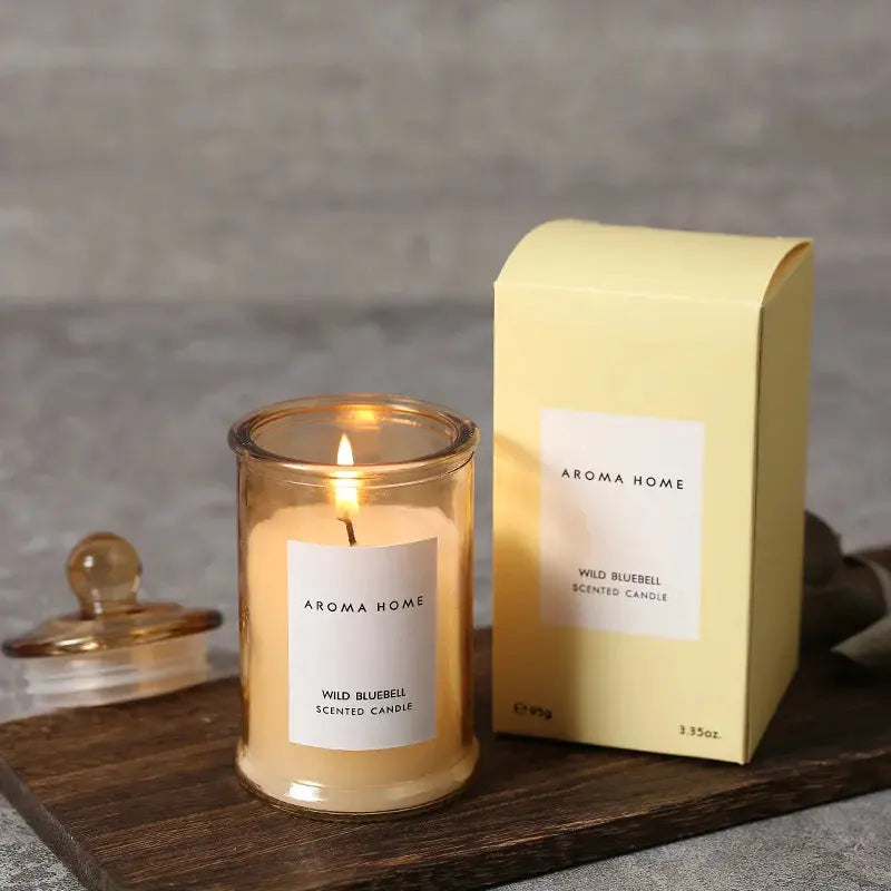Ins Style Vintage Glass Jar Scented Candle Essential Oils Soy Wax Candle Aromatherapy Home Decoration Birthday Xmas Gift Snap Seasons
