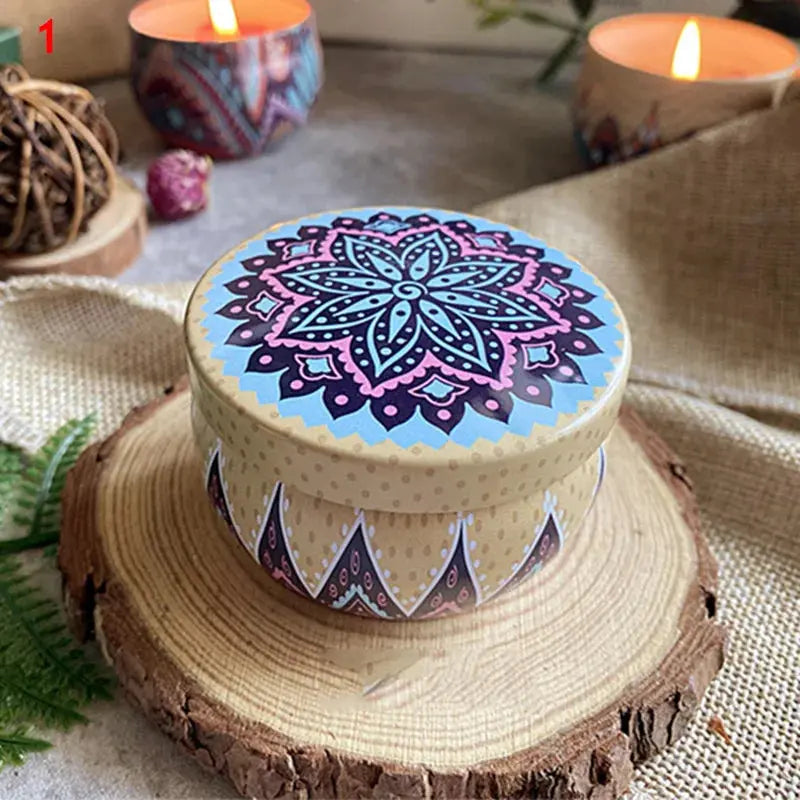 Scented Candles Jar: Vintage Flower Soy Wax for Home & Gifts 2pcs