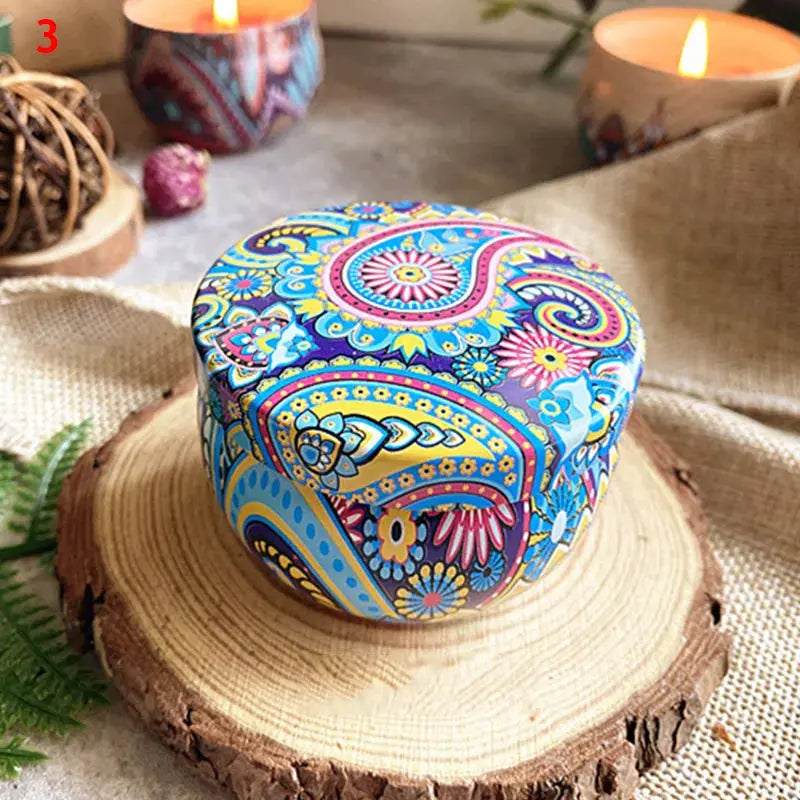Scented Candles Jar: Vintage Flower Soy Wax for Home & Gifts 2pcs