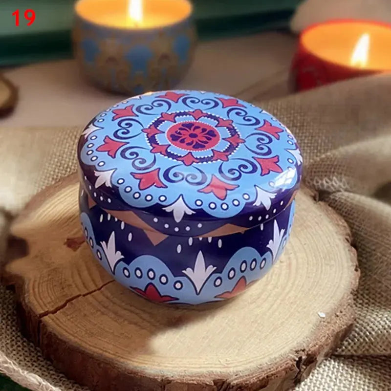 Scented Candles Jar: Vintage Flower Soy Wax for Home & Gifts 2pcs