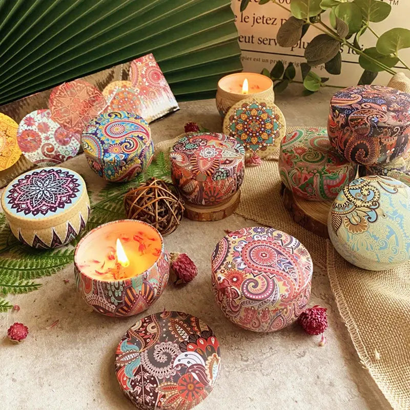 Scented Candles Jar Vintage Flower Candle Jars Soy Wax Fragrance Candle Wedding Birthday Gift Home Decoration 20 Kinds Scents Snap Seasons