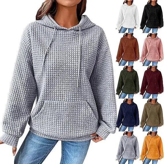 Women's Loose Casual Solid Color Long-sleeved Sweater - Snap Seasons™