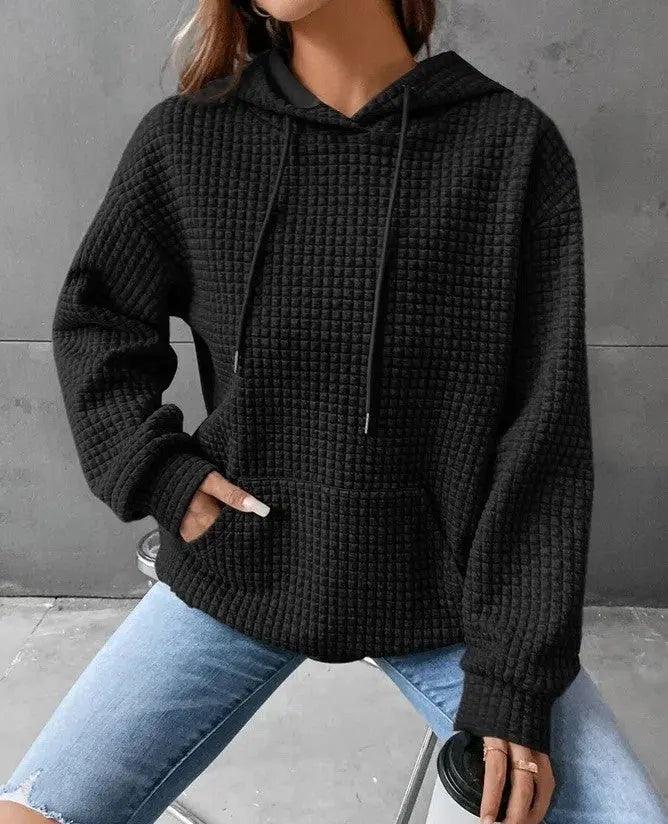Women's Loose Casual Solid Color Long-sleeved Sweater - Snap Seasons™