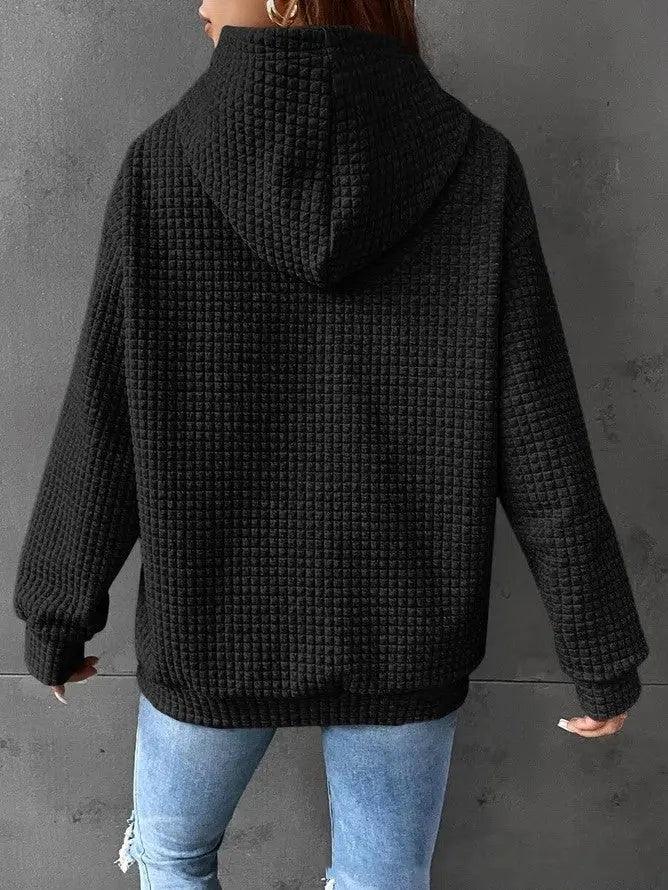 Women's Loose Casual Solid Color Long-sleeved Sweater - Snap Seasons™