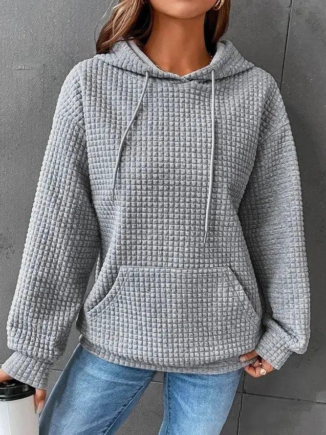 Women's Loose Casual Solid Color Long-sleeved Sweater - Snap Seasons™
