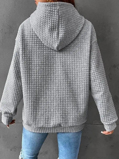 Women's Loose Casual Solid Color Long-sleeved Sweater - Snap Seasons™