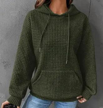 Women's Loose Casual Solid Color Long-sleeved Sweater - Snap Seasons™